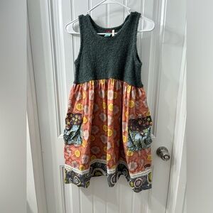 Vintage Matilda Jane Character Counts Vigilante Maya Dress pockets button fuzzy